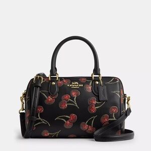 NWT Coach! Rowan Satchel Bag
With Cherry Print 🍒🖤